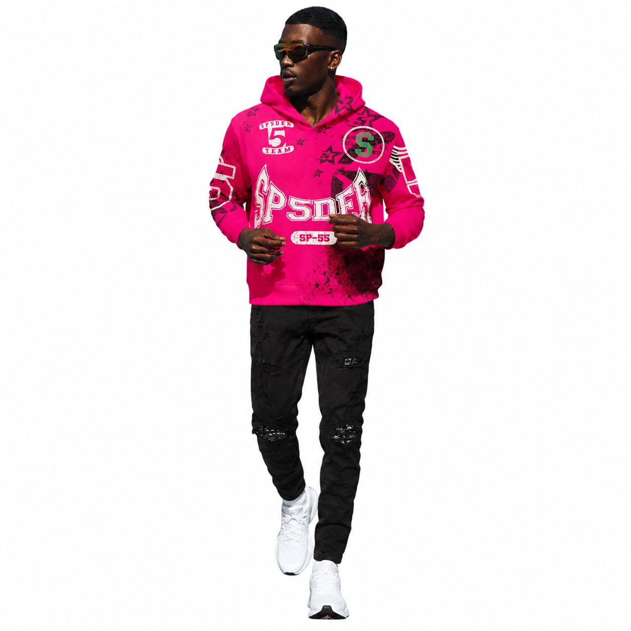 Sp5der SP-55 Hoodie+Amiri Jeans PK 666