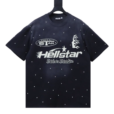 Hellstar Sequined Letter Short-Sleeve T-Shirt+Purple Brand Denim Shorts PK507 02