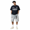 Hellstar Sequined Letter Short-Sleeve T-Shirt+Purple Brand Denim Shorts PK507