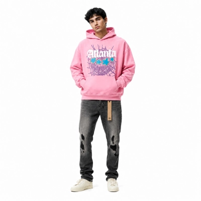 Sp5der Atlanta Hoodie 'Pink'+Ksubi Jeans PK 3003 01