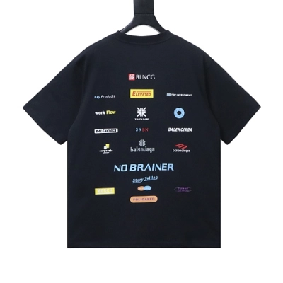 Balenciaga  NO BRAINER MULTI LOGO T-SHIRT 01
