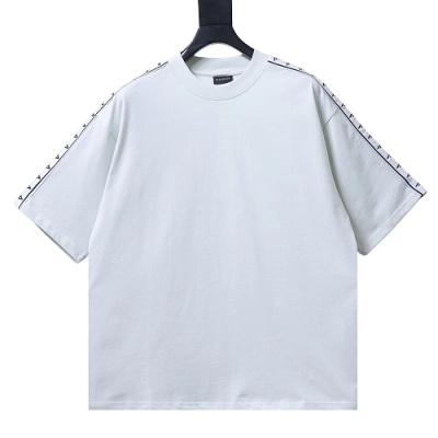 Balenciaga Stripe Medium Fit T-shirt in Faded White 01