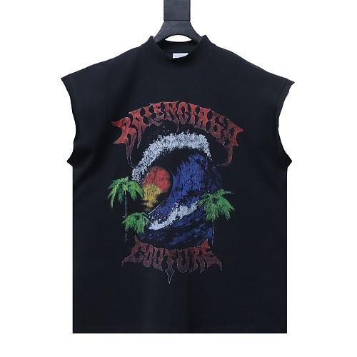 Balenciaga Coconut tree and wave print tank top