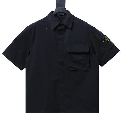 Stone Island Half-Zip Short Sleeve Work Shirt