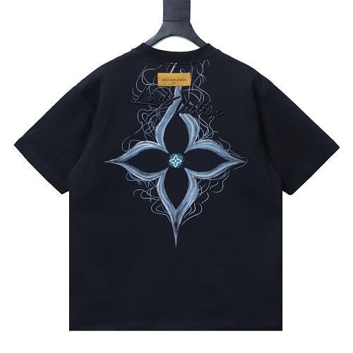 Louis Vuitton Embroidered Signature T-Shirt 1AK7G9 Black
