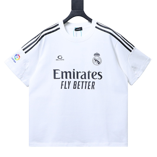 WE11DONE Dark Warrior Football T-Shirt White