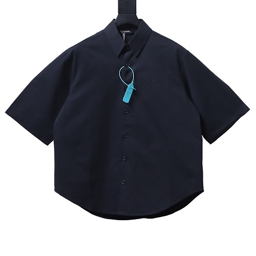 WE11DONE Oversized Short Sleeve Shirt with Multicolor Graffiti Logo Print Balck