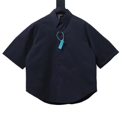 WE11DONE Oversized Short Sleeve Shirt with Multicolor Graffiti Logo Print Balck 01