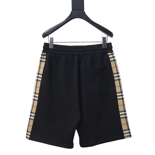Burberry Check Trim Cotton Blend Shorts Black