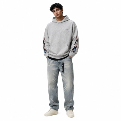 Chrome Hearts Matty Boy Brain Hoodie Heather Grey+Purple Brand Jeans -816# 01
