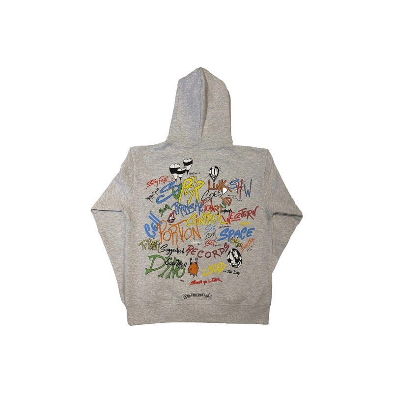 Chrome Hearts Matty Boy Brain Hoodie Heather Grey+Purple Brand Jeans -816#