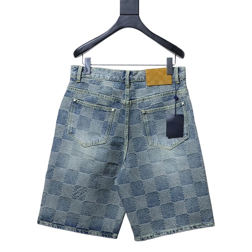 Louis Vuitton Damier 3D Light Denim Shorts 1AHVDS