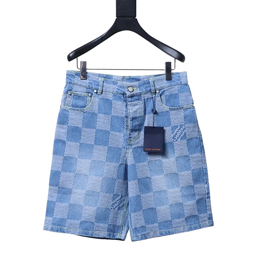 Louis Vuitton Damier 3D Light Denim Shorts 