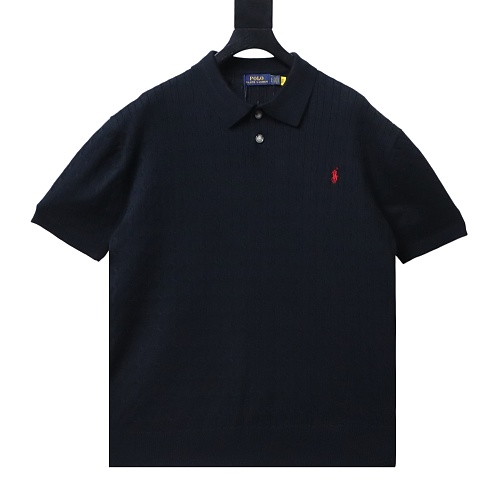 Ralph Lauren Cable-Knit Knitted Polo Shirt Black