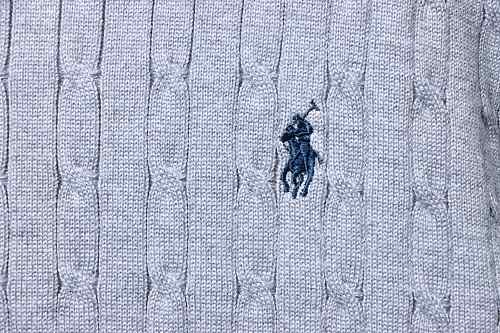 Ralph Lauren Cable-Knit Knitted Polo Shirt Grey