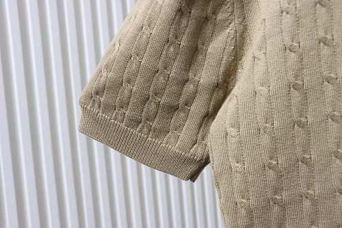 Ralph Lauren Cable-Knit Knitted Polo Shirt Khaki