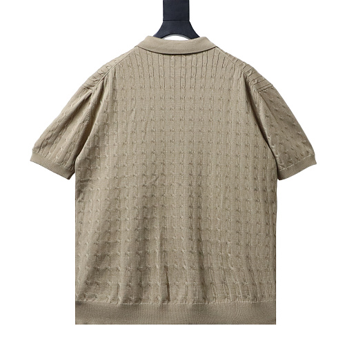 Ralph Lauren Cable-Knit Knitted Polo Shirt Khaki