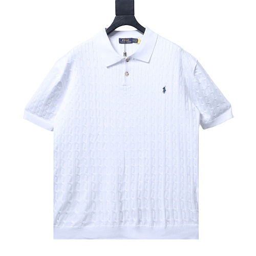 Ralph Lauren Cable-Knit Knitted Polo Shirt White