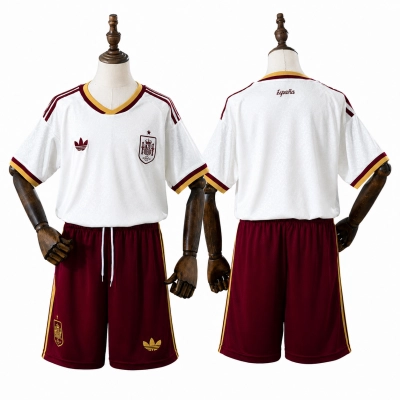 Spain 2026 Away Kids Kit Jersey Size  01
