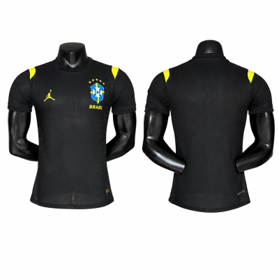 Player Version 2026 Brazil Training Kit Black Jersey 01