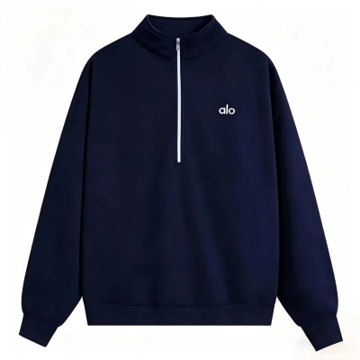 Alo Yoga 1/4 Zip Hoodie Nave Blue+Alo Yoga Field Sweatpant Nave Blue 02