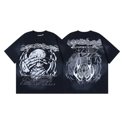 Hellstar T-Shirt -6797#+Corteiz OG Alcatraz Shorts Heather Grey 02