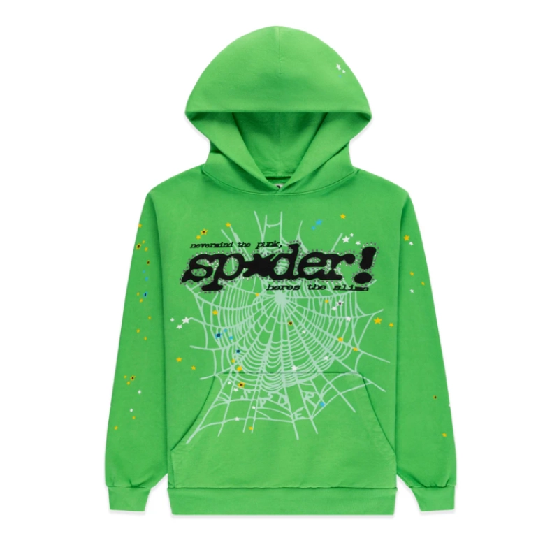 Sp5der P*NK Hoodie Green+Purple Brand Fashion Men Jeans 4