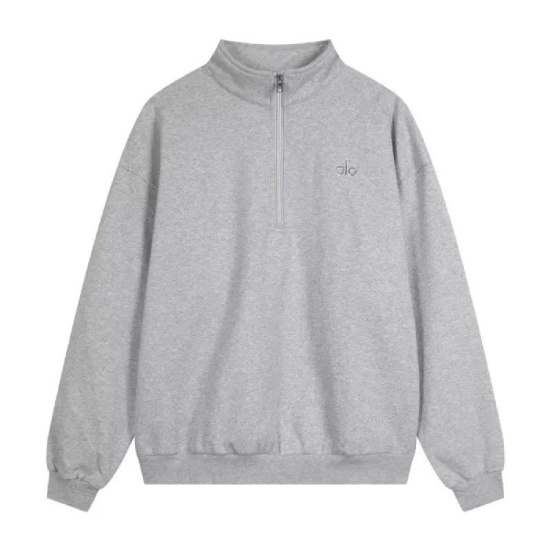 Alo Yoga Accolade 1/4 Zip Pullover Grey+Sp5der P*NK Sweatpants Pink
