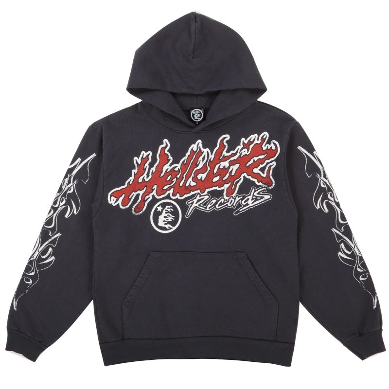 Hellstar Records Sweatshirt Vintage Black+Purple Brand Fashion Men Jeans 4