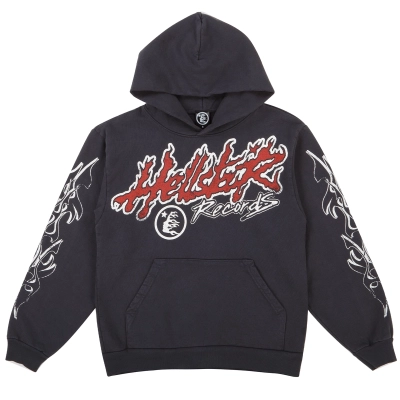 Hellstar Records Sweatshirt Vintage Black+Purple Brand Fashion Men Jeans 4 02