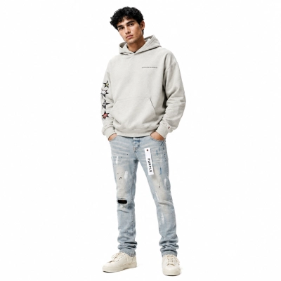 Chrome Hearts Matty Boy Hoodie Grey+Purple Brand Fashion Men Jeans 2 01
