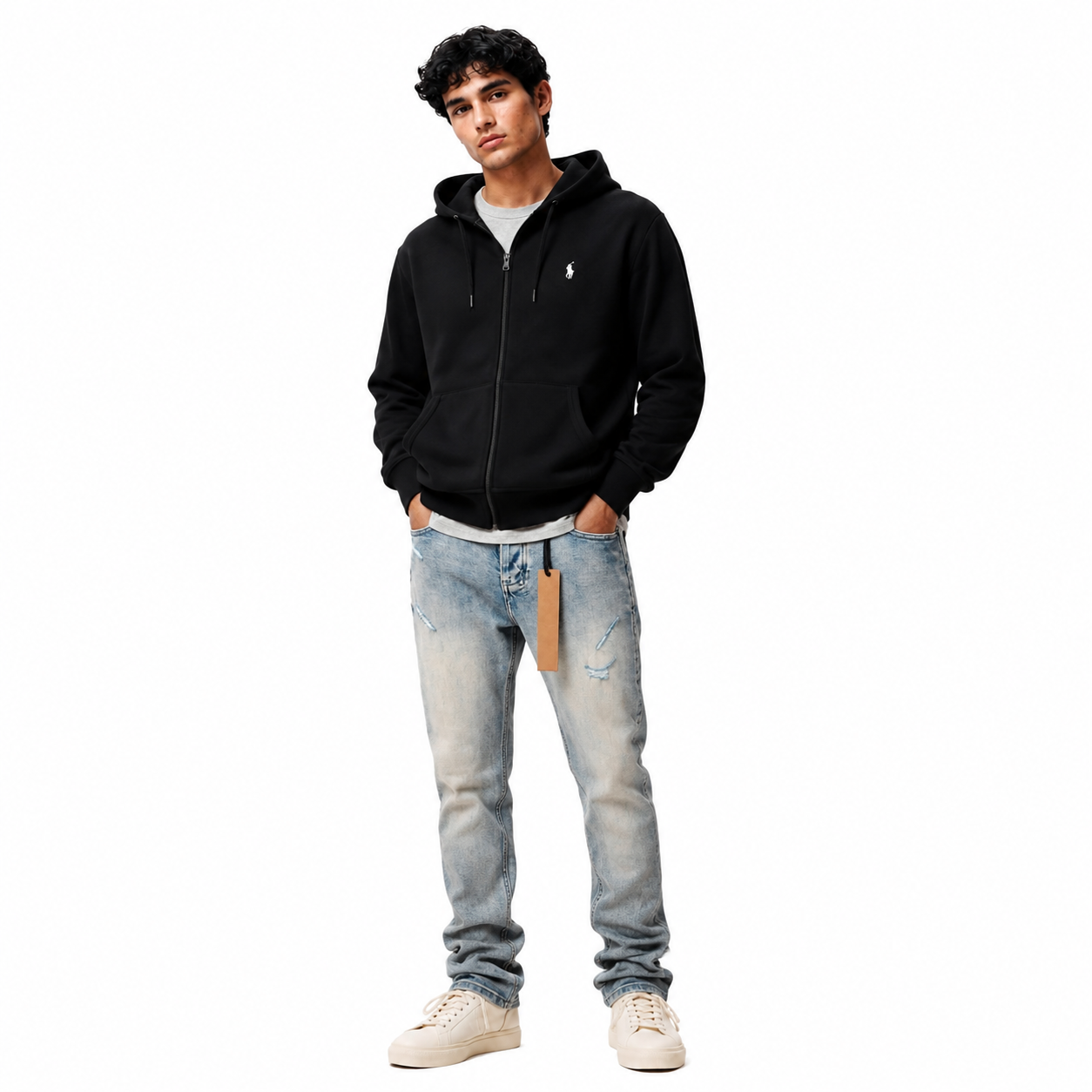 Polo Ralph Lauren Men's Double Knit Full-Zip Hoodie+Ksubi Jeans PK 3009