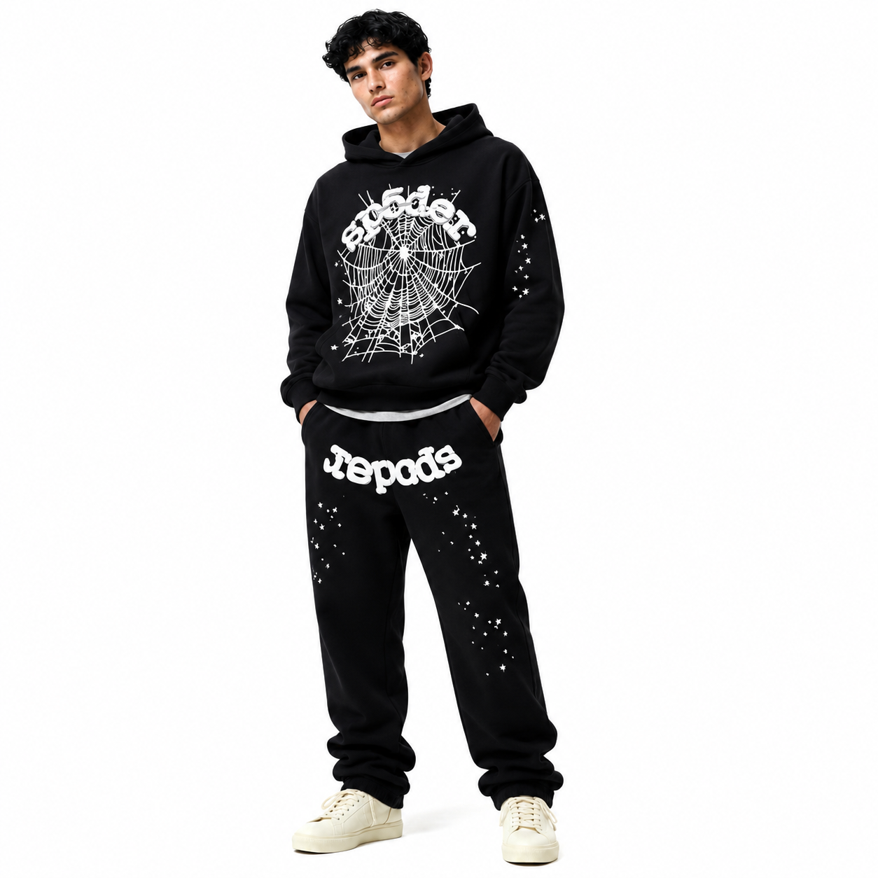 Sp5der tracksuit suit Black