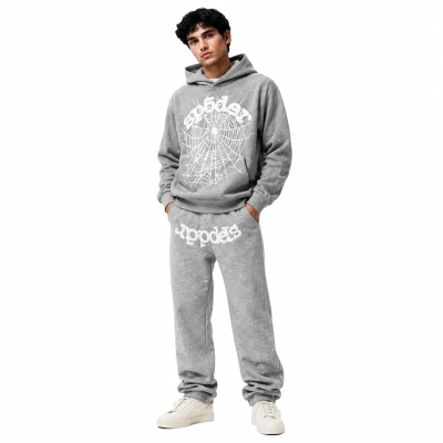 Sp5der tracksuit suit Grey 01