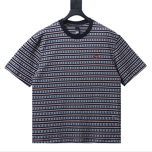 Chrome Hearts Matty Boy Striped All Over Cross Short Sleeve Tee