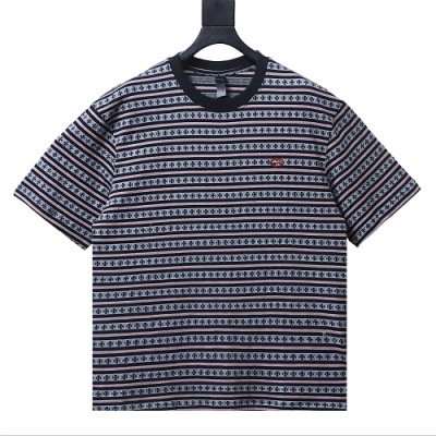 Chrome Hearts Matty Boy Striped All Over Cross Short Sleeve Tee 01