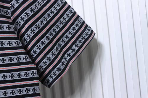 Chrome Hearts Matty Boy Striped All Over Cross Short Sleeve Tee