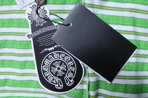 Chrome Hearts Striped Jacquard Cemetery Cross Short Sleeve T-Shirt (Green/White)
