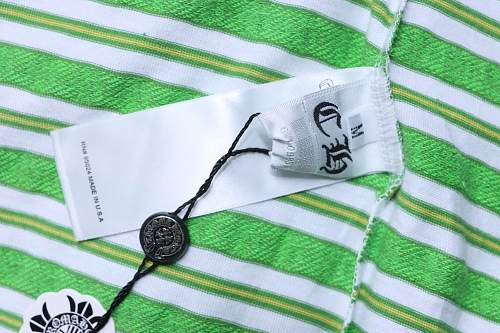 Chrome Hearts Striped Jacquard Cemetery Cross Short Sleeve T-Shirt (Green/White)
