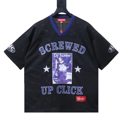 Supreme × DJ Screw Football Jersey Black 01