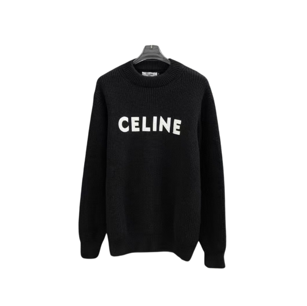 CELINE  Oversized crew-neck sweater in ribbed wool 