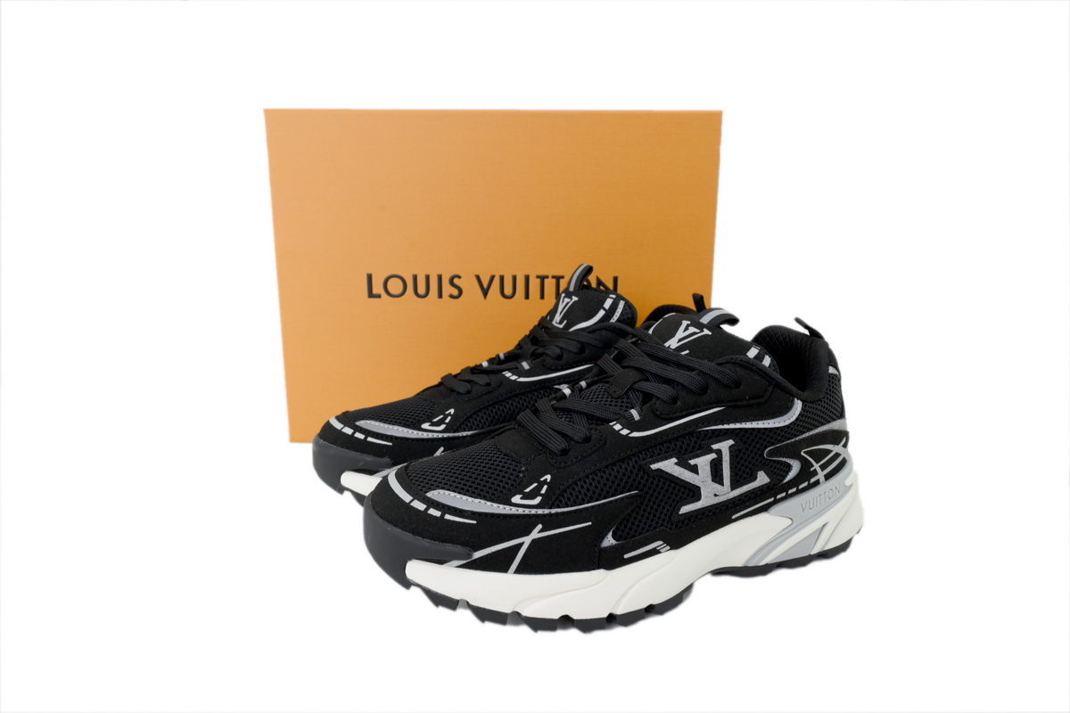 PK God Batch Louis Vuitton Tatic Runner Sneaker "Black Silver"