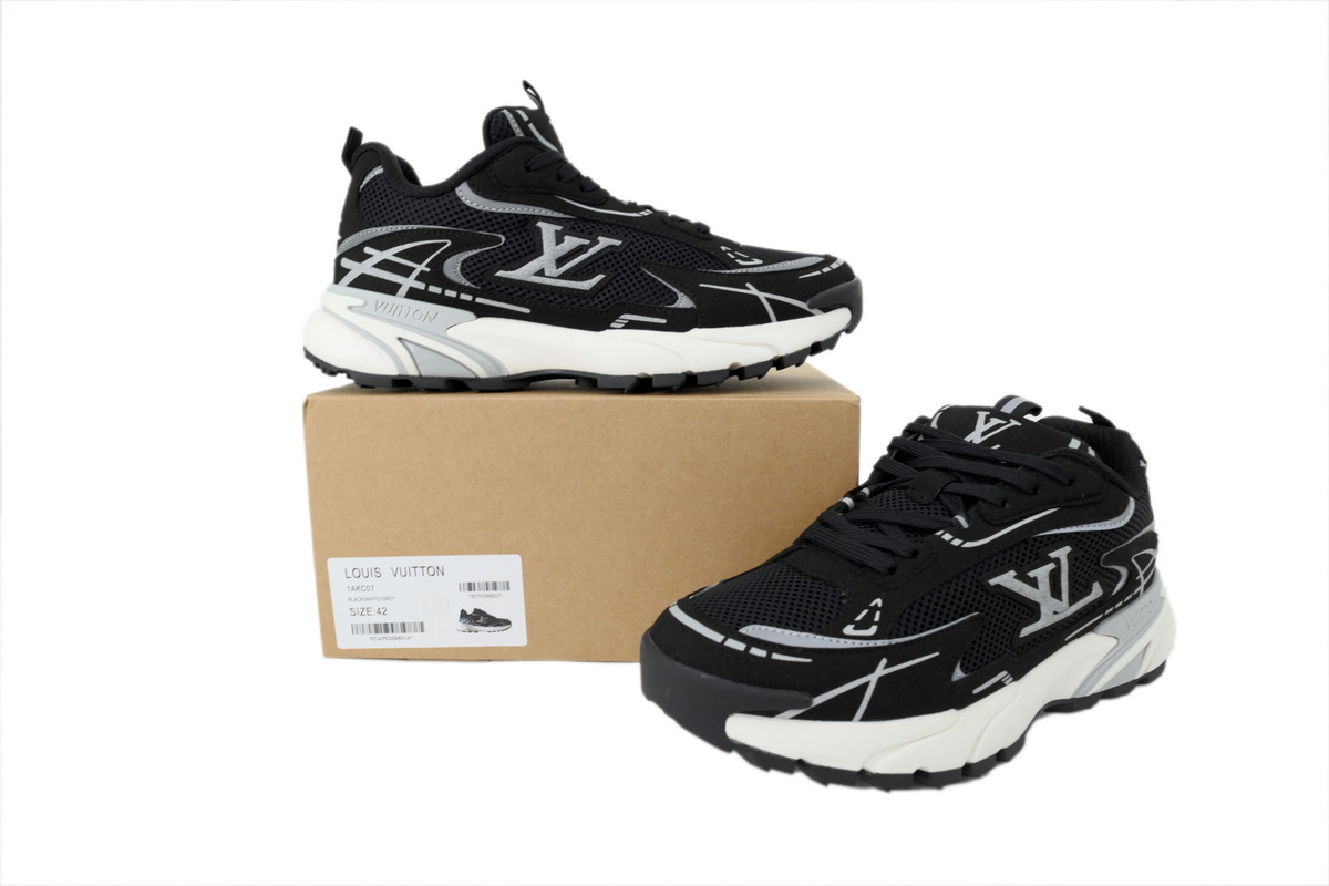 PK God Batch Louis Vuitton Tatic Runner Sneaker "Black Silver"