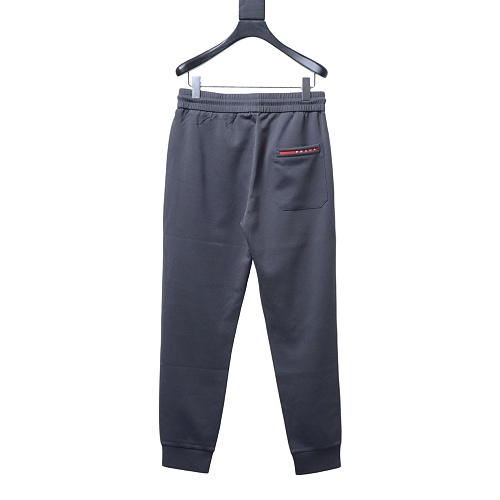 Prada Letter-Print Trousers Grey