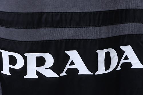 Prada Letter-Print Trousers Grey