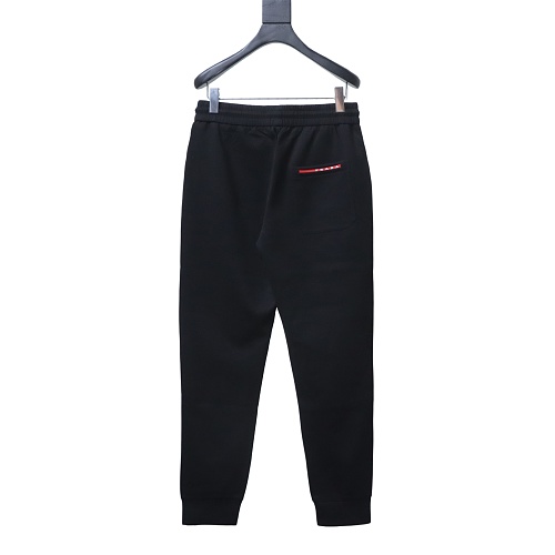 Prada Letter-Print Trousers Black