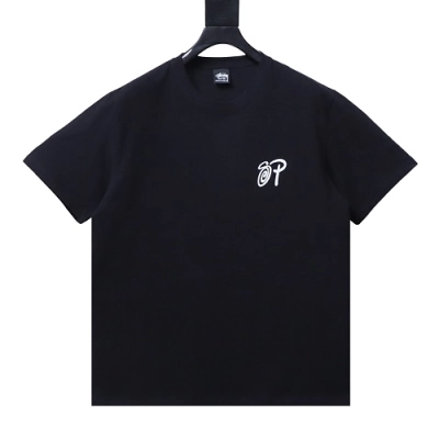 Stussy Band portrait print short-sleeved shirt Black 01