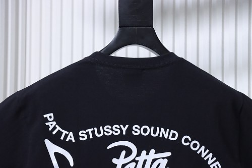 Stussy Band portrait print short-sleeved shirt Black