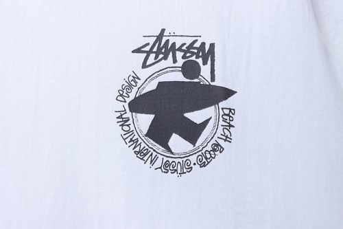 Stussy Portrait peace print short-sleeved shirt White