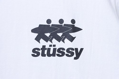 Stussy Three Little People Print Short-Sleeve white
